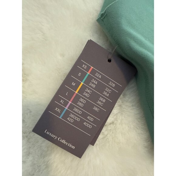 Auden Luxury Collection Small Green Unlined V-Neck Bralette NEW - Picture 5 of 5